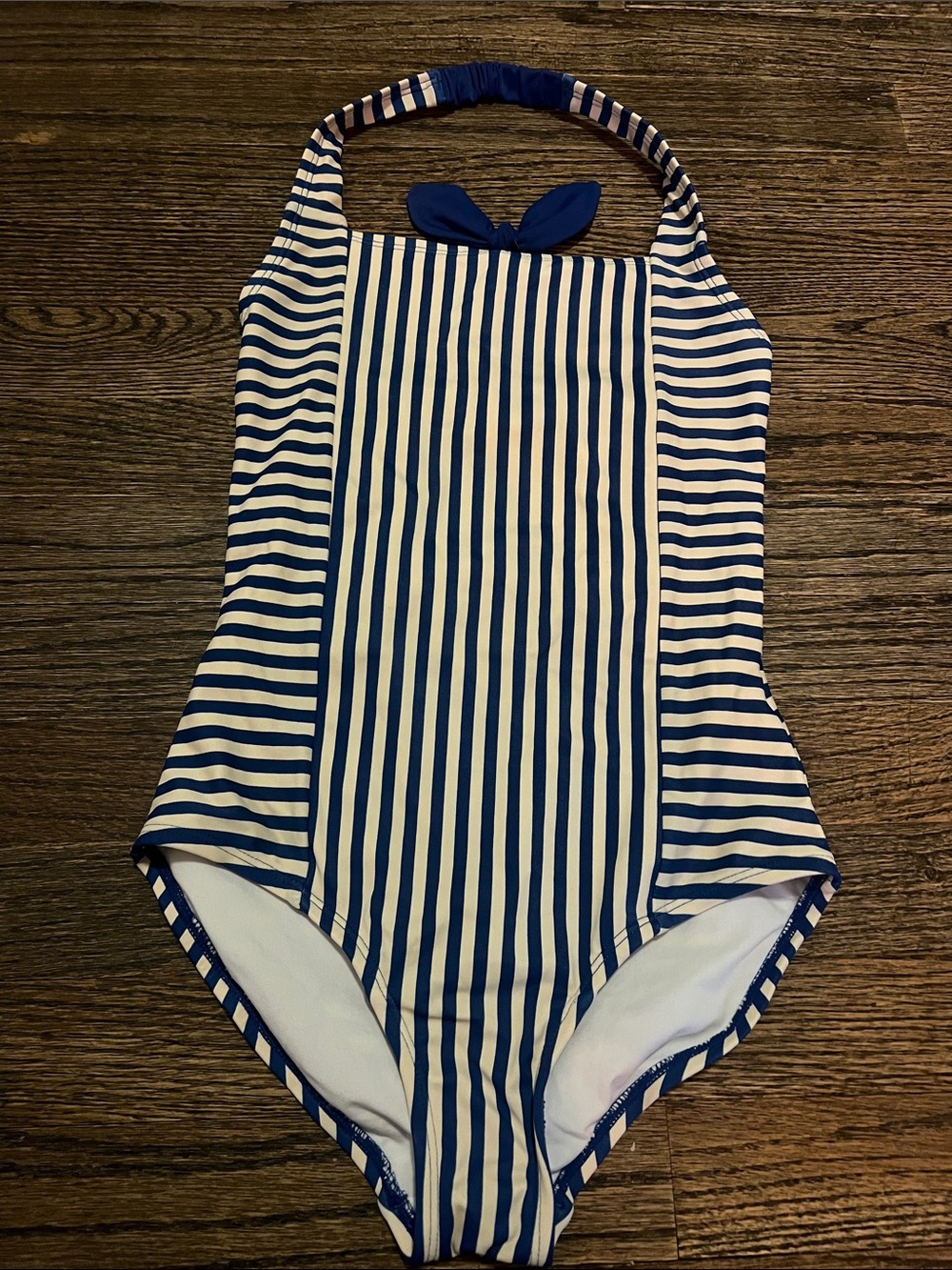 Hanna Andersson Navy and White Striped One-Piece